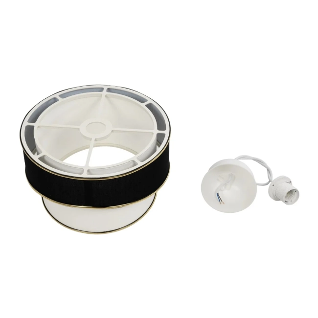  CYCLOP 204-0103 Μοντέρνο Κρεμαστό Φωτιστικό Οροφής με Ντουί 1 x E27 AC 220-240V IP20 - Μαύρο & Λευκό - Μ31 x Π31 x Υ21cm - 10
