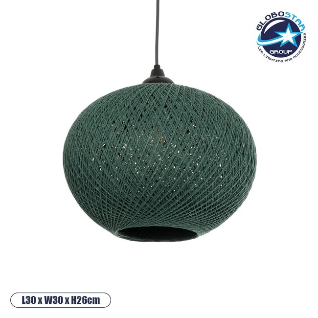 SOLEI 205-0014 Boho Κρεμαστό Φωτιστικό Οροφής με Ντουί 1 x E27 AC 220-240V IP20 - Πράσινο - M30 x Π30 x Υ35cm SOLEI 205-0014 Boho Κρεμαστό Φωτιστικό Οροφής με Ντουί 1 x E27 AC 220-240V IP20 - Πράσινο - M30 x Π30 x Υ35cm