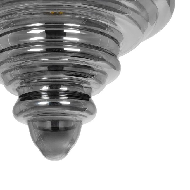 CORTE 206-0028 Μοντέρνο Κρεμαστό Φωτιστικό Οροφής με Ντουί 1 x E27 AC 220-240V IP20 - Μαύρο Φιμέ - Μ25 x Π25 x Υ30cm - 8