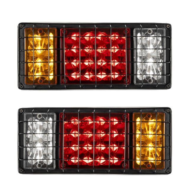 TAILIGHT 999-0258 Πίσω Φανάρι Οχημάτων LED 9W 360lm 180° DC 24V Αδιάβροχο IP66 Πορτοκαλί & Κόκκινο & Ψυχρό Λευκό 6000K - Μ34.5 x Π5.5 x Υ15cm - Πακέτο 2 Τεμαχίων - 1 Χρόνο Εγγύηση