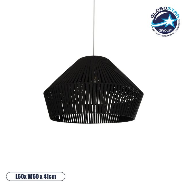 NUI 205-0062 Boho Κρεμαστό Φωτιστικό Οροφής με Ντουί 1 x E27 AC 220-240V IP20 - Μαύρο - M60 x Π60 x Υ41cm NUI 205-0062 Boho Κρεμαστό Φωτιστικό Οροφής με Ντουί 1 x E27 AC 220-240V IP20 - Μαύρο - M60 x Π60 x Υ41cm