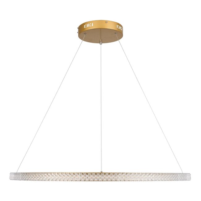 kelvo® DIAMOND KLV-101-0232 Κρεμαστό Φωτιστικό Οροφής LED 67W 6700lm 180° AC 220-240V IP20 Ρυθμιζόμενο Λευκό CCT με Χειριστήριο από 2700K έως 6000K Dimmable - Lumileds SMD Chip - Χρυσό Πλατίνα - Μ80 x Π80 x Υ3cm - 3 Χρόνια Εγγύηση - 4