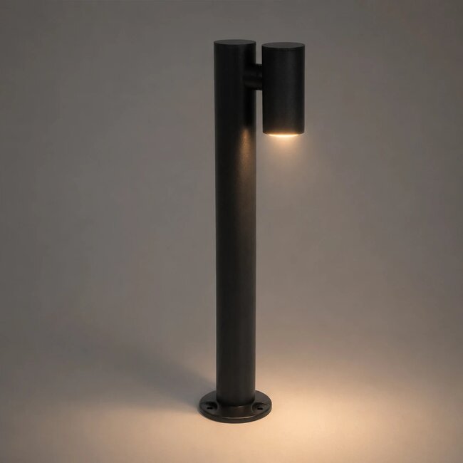 STEM GLB-103-0012 Φωτιστικό Κολωνάκι Κήπου LED 12W 1080lm 60° AC 220-240V Αδιάβροχο IP65 Θερμό Λευκό 2700K - Sanan SMD Chip - Μαύρο Ματ - Μ12 x Π18 x Υ60cm - 3 Χρόνια Εγγύηση - 2