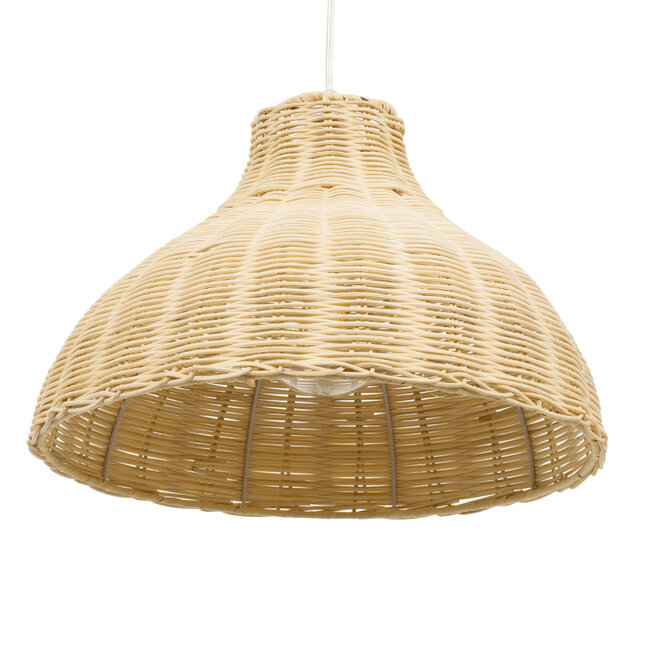 MAYOTTE 00724 Vintage Κρεμαστό Φωτιστικό Οροφής Μονόφωτο Μπεζ Ξύλινο Bamboo Φ40 x Y28cm - 6