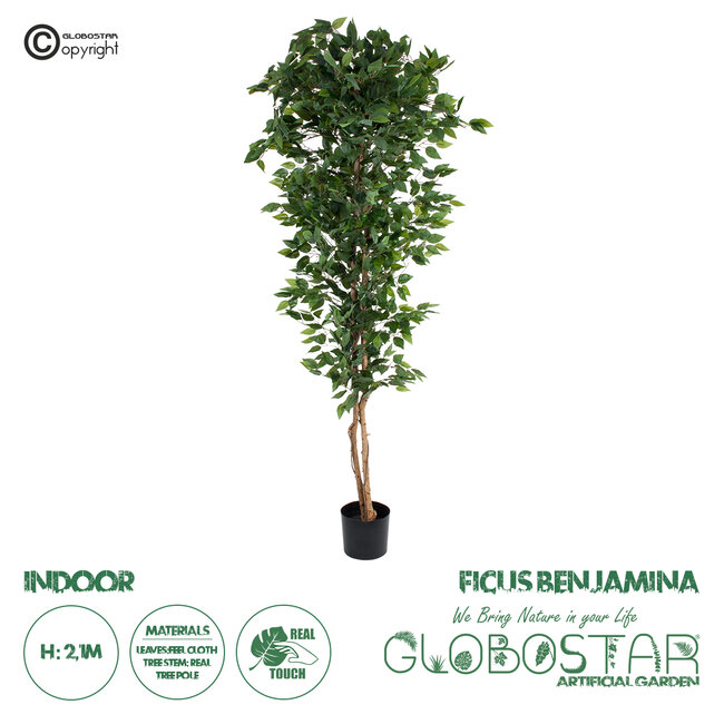 Artificial Garden FICUS BENJAMINA TREE 20417 Τεχνητό Διακοσμητικό Φυτό Φίκος Μπενζαμίνη Υ210cm