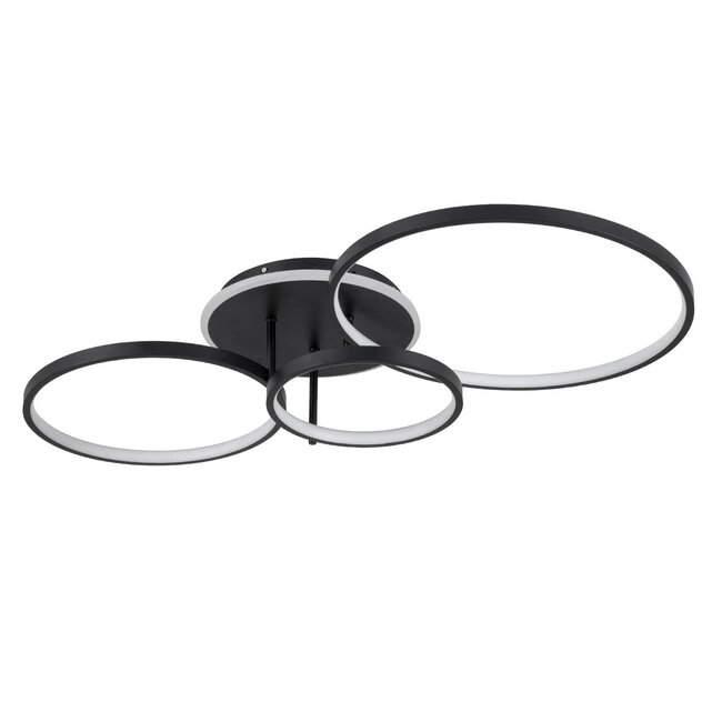 kelvo® NEMESIS KLV-101-0205 Φωτιστικό Οροφής LED 98W 9800lm 360° AC 220-240V IP20 Ρυθμιζόμενο Λευκό CCT με Χειριστήριο από 2700K έως 6000K Dimmable - Lumileds SMD Chip - Μαύρο Ματ - Μ89 x Π60 x Υ19cm - 3 Χρόνια Εγγύηση - 3