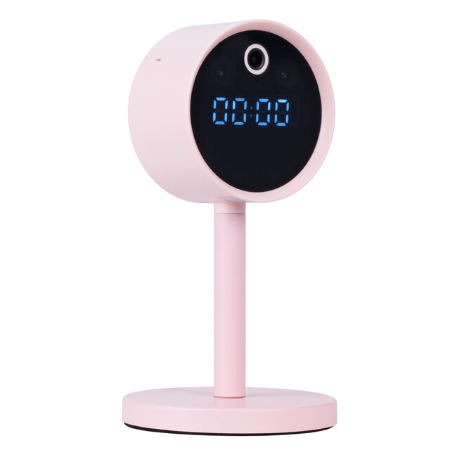 86007 Rechargeable Table Camera WiFi HD 1080P 160° 1500mAh Two Way Audio Motion Detection & Digital Clock - Επαναφορτιζόμενη Επιτραπέζια Κάμερα WiFi HD 1080P 160° 1500mAh Διπλή Κατέυθυνση Ομιλίας Ανιχνευτή Κίνησης & Ψηφιακό Ρολόι - Ροζ - 3