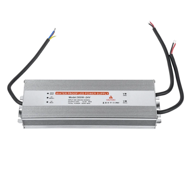 73065 Μεταλλικό Τροφοδοτικό SELV για Προϊόντα LED 300W 12.5A - AC 220-240V σε DC 24V - Αδιάβροχο IP67 Μ24.5 x Π7.5 x Υ4cm - 3 Years Warranty - 4