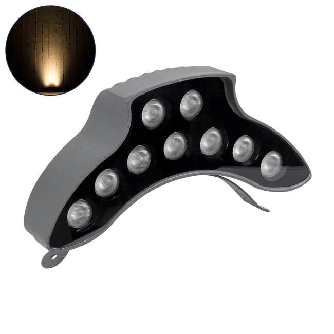 TREELIGHT-PINA 90682 Κυρτή Μπάρα Φωτισμού Wall Washer Ειδική για Φυτά - Δέντρα LED 9W 990lm 30° DC 24V Αδιάβροχο IP65 Μ20.5 x Π5.5 x Υ12cm Θερμό Λευκό 2700K - Γκρι Ανθρακί - 3 Χρόνια Εγγύηση