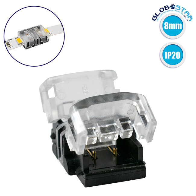 70713 Ταχυσύνδεσμος Ένωσης IP20 - Strip To Strip Connector για Ένωση 2 x Μονόχρωμες Ταινίες LED Πλάτους 8mm
