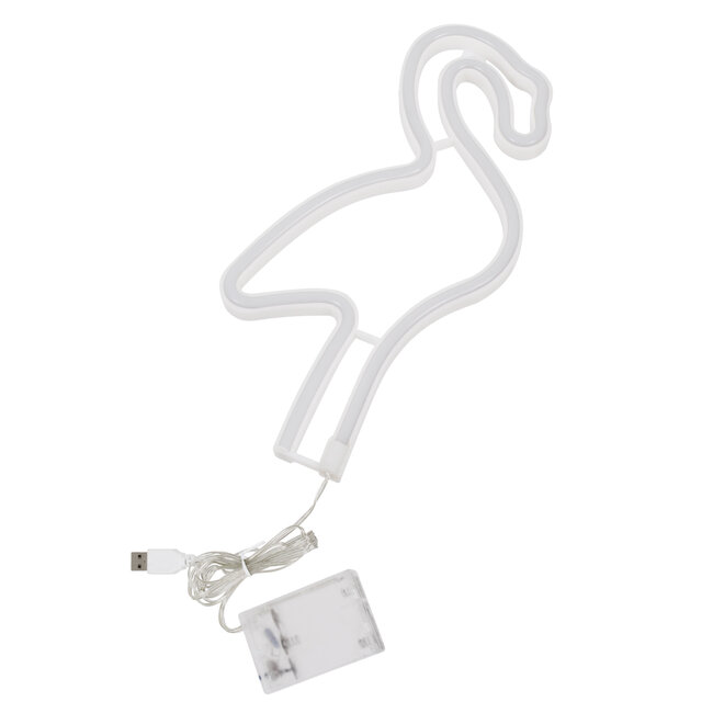 78573 Φωτιστικό Ταμπέλα Φωτεινή Επιγραφή NEON LED Σήμανσης FLAMINGO 5W με Καλώδιο Τροφοδοσίας USB - Μπαταρίας 3xAAA (Δεν Περιλαμβάνονται) - Ροζ - 4