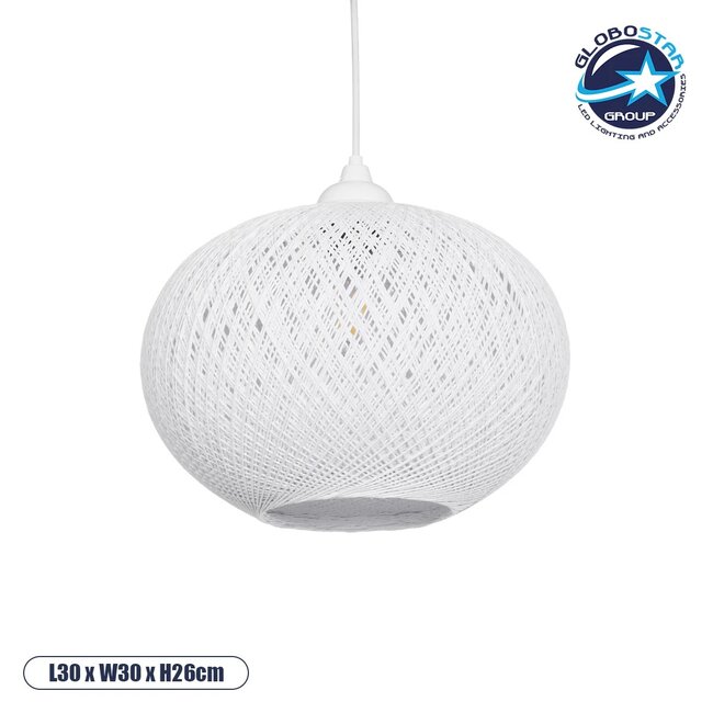 SOLEI 205-0008 Boho Κρεμαστό Φωτιστικό Οροφής με Ντουί 1 x E27 AC 220-240V IP20 - Λευκό - M30 x Π30 x Υ35cm SOLEI 205-0008 Boho Κρεμαστό Φωτιστικό Οροφής με Ντουί 1 x E27 AC 220-240V IP20 - Λευκό - M30 x Π30 x Υ35cm