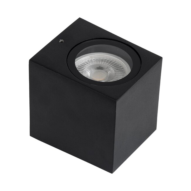 kelvo® BURANO KLV-101-0018 Φωτιστικό Τοίχου / Απλίκα για Λάμπα MR16 με Ντουί GU10 AC 220-240V Αδιάβροχο IP65 - Μαύρο Ματ - Μ8 x Π8 x Υ7cm - 4