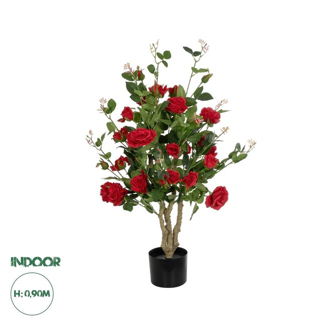 Artificial Garden RED ROSES 21070 Τεχνητό Διακοσμητικό Δέντρο Τριανταφυλλιά Μ50 x Π50 x Υ90cm