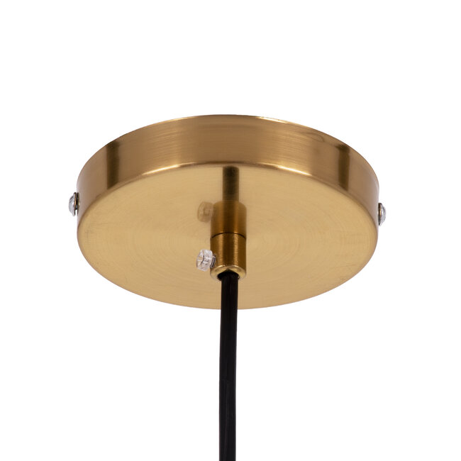 AVERY 00741 Μοντέρνο Κρεμαστό Φωτιστικό Οροφής Μονόφωτο Διάφανο Γυάλινο με Χρυσό Μεταλλικό Πλέγμα Φ15 x Υ60cm - 9