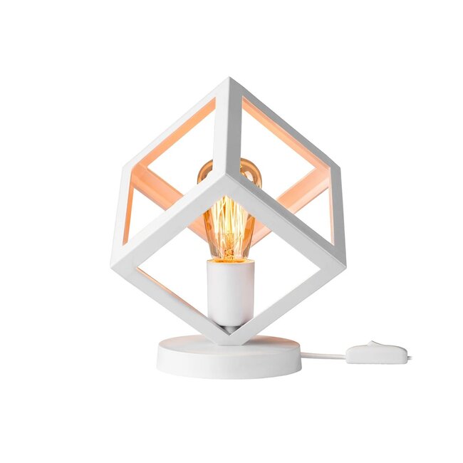 DISE 203-0273 Μοντέρνο Eπιτραπέζιο Φωτιστικό Μονόφωτο 1 x E27 IP20 Λευκό Πλαστικό - Μ18 x Π18 x Υ22cm