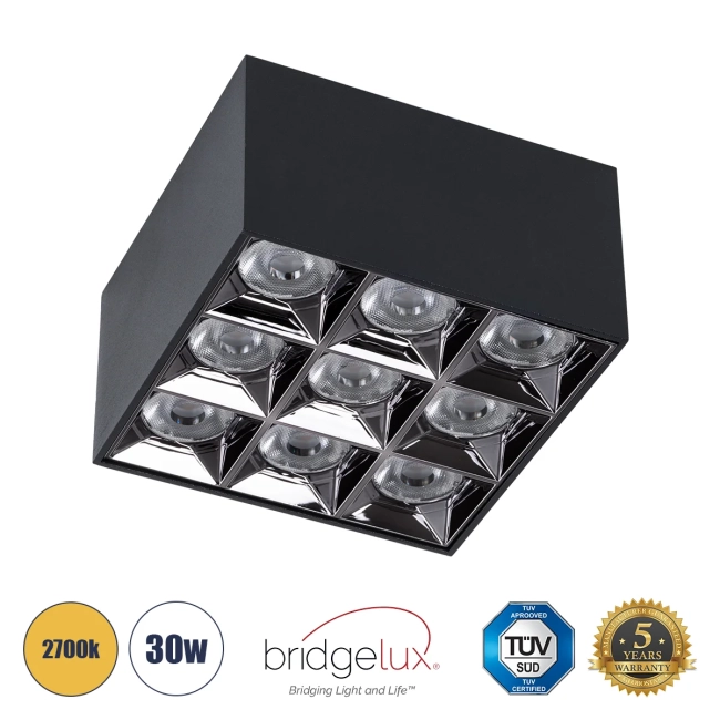 LUMINAR 60337 Downlight Σποτ LED 30W 4050lm 36° AC 220-240V IP20 Θερμό Λευκό 2700K - Osram SMD Chip & TÜV SÜD Driver - Μαύρο Ματ - Μ12 x Π12 x Υ6.6cm - 5 Χρόνια Εγγύηση LUMINAR 60337 Downlight Σποτ LED 30W 4050lm 36° AC 220-240V IP20 Θερμό Λευκό 2700K - Osram SMD Chip & TÜV SÜD Driver - Μαύρο Ματ - Μ12 x Π12 x Υ6.6cm - 5 Χρόνια Εγγύηση