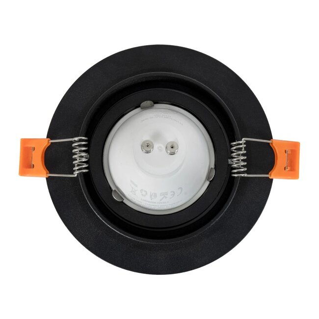 kelvo® OMEGA KLV-101-0036 Χωνευτό Κινούμενο Φωτιστικό Downlight Σποτ για Λάμπα MR16 με Ντουί GU10 AC 220-240V IP20 - Μαύρο Ματ - Μ10.5 x Π10.5 x Υ2.2cm / Q7.5cm - 6