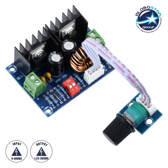 CONVERTER 73115 Ρυθμιστής Τάσης με Είσοδο από DC 4V έως DC 40V & Έξοδο από DC 1.25V έως DC 36V 1 x 8A Max IP20 - Μ6 x Π4.5 x Υ2.5cm - 2 Χρόνια Εγγύηση