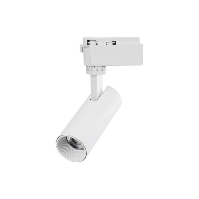 LUGANO 60802 Μονοφασικό Φωτιστικό Σποτ Ράγας LED 10W 1200lm 36° Acrylic HQ LENS AC 220-240V IP20 Φ4.5 x Υ19cm Θερμό Λευκό 2700K - EUROTRACKSystem 1L+1N - Λευκό - Bridgelux Chip - TÜV Certified Driver - 5 Χρόνια Εγγύηση
