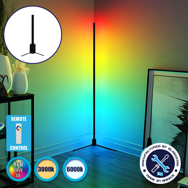 Μοντέρνο Minimal Επιτραπέζιο Μαύρο Φωτιστικό 50cm LED 10 Watt με Ασύρματο Χειριστήριο 2.4G RF & Dimmer RGBW+WW Πολύχρωμο - Ψυχρό - Ημέρας - Θερμό  ALIEN Design GLOBO-50-9