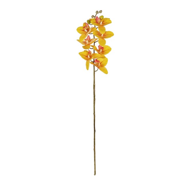 Artificial Garden YELLOW RED ORCHID BRANCH 21410 Τεχνητό Διακοσμητικό Κλαδί Κίτρινη Ορχιδέα Y70cm