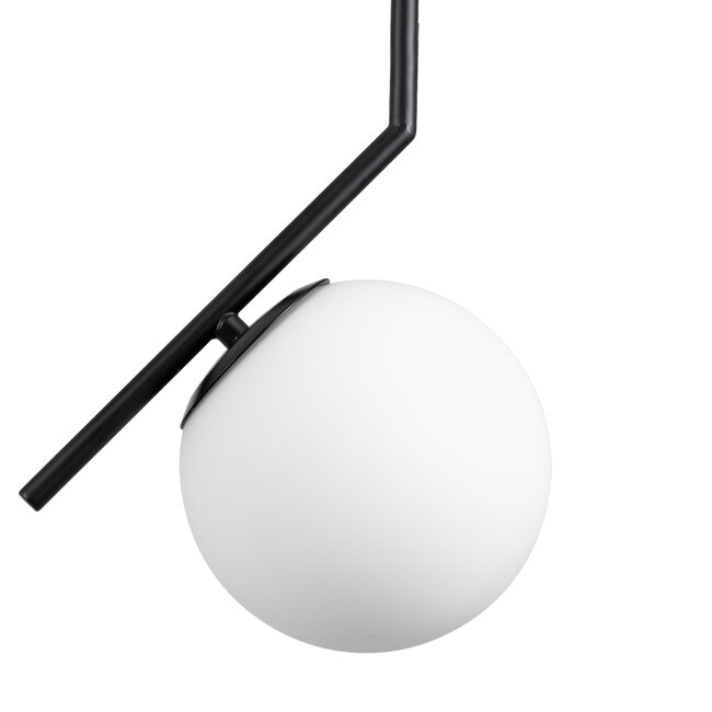 MONROE 00959 Μοντέρνο Κρεμαστό Φωτιστικό Οροφής Μονόφωτο Μαύρο - Λευκό Μεταλλικό Μπάλα Φ15 x Υ49cm - 5