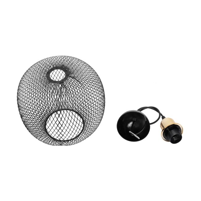 WIRE LE-201-0019 Μοντέρνο Κρεμαστό Φωτιστικό Οροφής με Ντουί 1 x E27 AC 220-240V IP20 - Μαύρο & Χρυσό - Μ25 x Π25 x Υ32cm - 10
