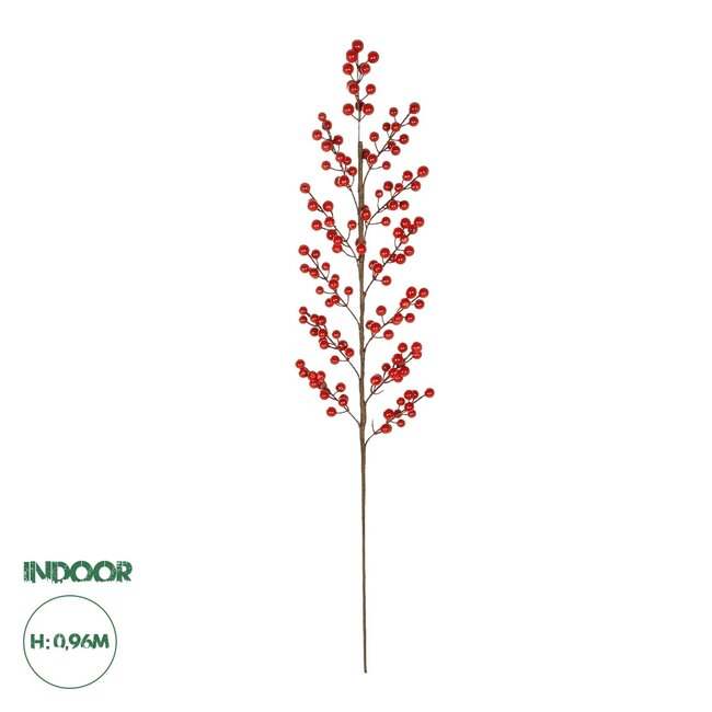 Artificial Garden RED BERRIES FRUIT BRANCH 21440 Τεχνητό Διακοσμητικό Κλαδί Κόκκινο Γκί Y96cm