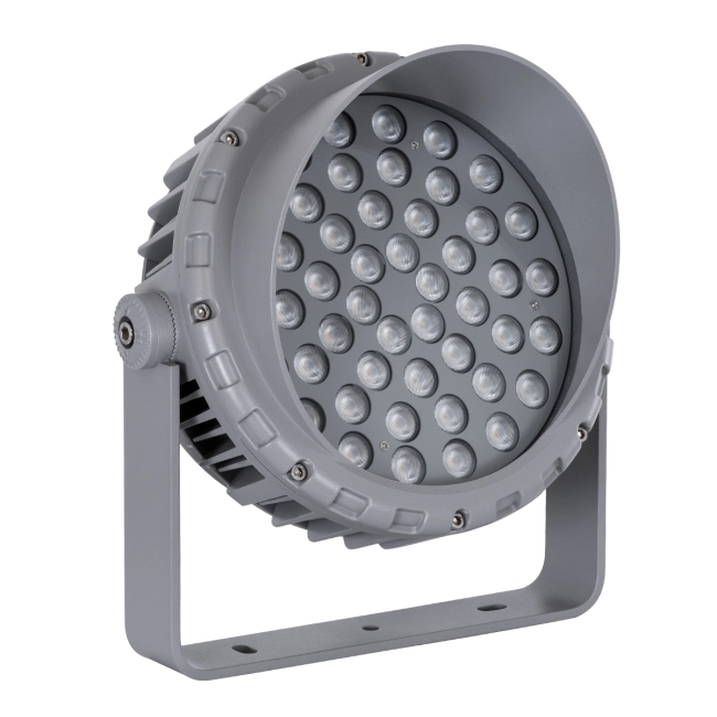  FLOODMENA 90338 Προβολέας Σποτ Wall Washer με Αντιθαμβωτική Γρίλια LED 48W 4080lm 30° AC 220-240V Αδιάβροχο IP67 Ultra Θερμό Λευκό 2200K - Bridgelux SMD Chip - Γκρι Ανθρακί - Μ26 x Π20 x Υ28.5cm - 3 Χρόνια Εγγύηση