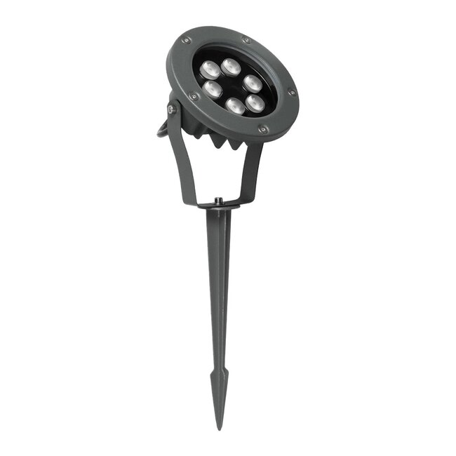 TREETZINA 999-0267 Φωτιστικό Σποτ για Φυτά - Δέντρα με Βάση Κήπου / Καρφωτό LED 6W 510lm 10° DC 24V Αδιάβροχο IP65 Ultra Θερμό Λευκό 2200K Dimmable - Bridgelux SMD Chip - Γκρι Ανθρακί - Μ12 x Π6 x Υ5cm - 3 Χρόνια Εγγύηση - 2