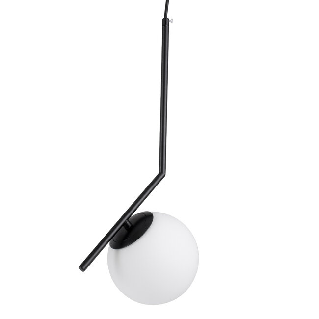 MONROE 00959 Μοντέρνο Κρεμαστό Φωτιστικό Οροφής Μονόφωτο Μαύρο - Λευκό Μεταλλικό Μπάλα Φ15 x Υ49cm - 1