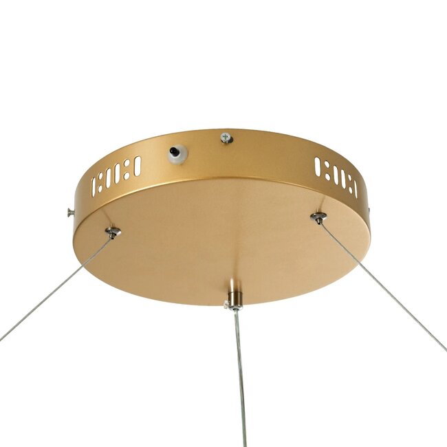 kelvo® VENOM KLV-101-0195 Κρεμαστό Φωτιστικό Οροφής LED 75W 7500lm 120° AC 220-240V IP20 Ρυθμιζόμενο Λευκό CCT με Χειριστήριο από 2700K έως 6000K Dimmable - Lumileds SMD Chip - Χρυσό Πλατίνα - Μ100 x Π100 x Υ6.5cm - 3 Χρόνια Εγγύηση - 7