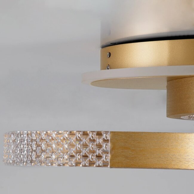 kelvo® DIAMOND KLV-101-0225 Φωτιστικό Οροφής LED 67W 6700lm 360° AC 220-240V IP20 Ρυθμιζόμενο Λευκό CCT με Χειριστήριο από 2700K έως 6000K Dimmable - Lumileds SMD Chip - Χρυσό Πλατίνα - Μ60 x Π40 x Υ14cm - 3 Χρόνια Εγγύηση - 7