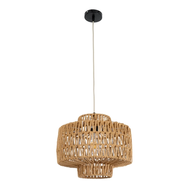  JENSON 00909 Boho Κρεμαστό Φωτιστικό Οροφής με Ντουί 1 x E27 AC 220-240V IP20 - Μπεζ - Μ33 x Π33 x Υ28cm - 3