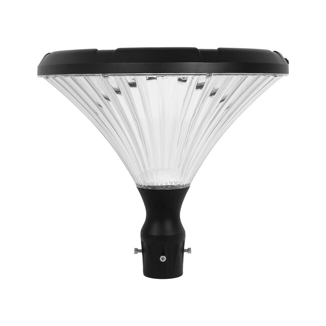 SQUARE 90503 Φωτιστικό Κεφαλής Post Top Πλατείας/Πάρκου/Κήπου LED 40W 1600lm 120° DC 5V με Ενσωματωμένο Φωτοβολταϊκό Panel 5V 25W & Επαναφορτιζόμενη Μπαταρία Li-ion 3.2V 30000mAh με Αισθητήρα Κίνησης-Ημέρας-Νύχτας Αδιάβροχο IP65 Θερμό Λευκό 2700K - Sanan SMD Chip - Γκρι Ανθρακί Ματ - Μ54 - 2