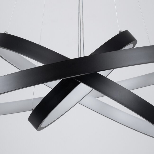 kelvo® NEMESIS KLV-101-0220-V2 Κρεμαστό Φωτιστικό Οροφής LED 120W 12000lm 180° AC 220-240V IP20 Ρυθμιζόμενο Λευκό CCT με Χειριστήριο από 2700K έως 6000K Dimmable - Lumileds SMD Chip - Μαύρο Ματ - Μ80 x Π80 x Υ80cm - 3 Χρόνια Εγγύηση - 4