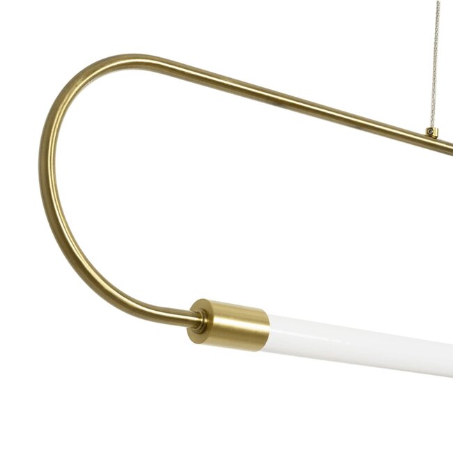 kelvo® GLOW KLV-101-0177 Κρεμαστό Φωτιστικό Οροφής LED 15W 1500lm 360° AC 220-240V IP20 Ρυθμιζόμενο Λευκό CCT με Χειριστήριο από 2700K έως 6000K Dimmable - Lumileds SMD Chip - Χρυσό Πλατίνα - Μ120 x Π3 x Υ17cm - 3 Χρόνια Εγγύηση - 7