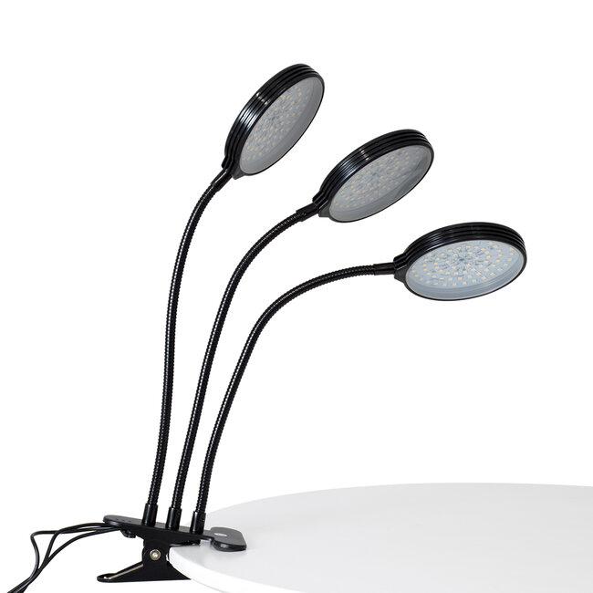 79653 Grow Light Hydro Spectrum LED Φωτιστικό Ανάπτυξης Υδροπονικών Φυτών Γλάστρας με 3 Κινούμενες Κεφαλές & Βάση Clip SMD 2835 15W 160° DC 5V IP20 με Dimmer & Timer Εσωτερικού Χώρου για Κάλυψη Επιφάνειας 1m x 1m Πλήρους Φάσματος Φωτισμού - 4