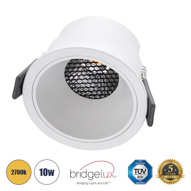 PLUTO-M 60255 Χωνευτό LED Spot Downlight TrimLess Φ8.4cm 10W 1250lm 38° AC 220-240V IP20 Φ8.4 x Υ5.9cm - Στρόγγυλο - Λευκό & Anti-Glare HoneyComb - Θερμό Λευκό 2700K - Bridgelux COB - 5 Years Warranty PLUTO-M 60255 Χωνευτό LED Spot Downlight TrimLess Φ8.4cm 10W 1250lm 38° AC 220-240V IP20 Φ8.4 x Υ5.9cm - Στρόγγυλο - Λευκό & Anti-Glare HoneyComb - Θερμό Λευκό 2700K - Bridgelux COB - 5 Years Warranty