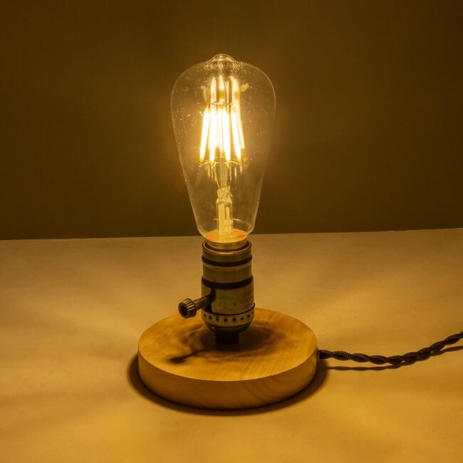 NOX 77700 Μοντέρνο Επιτραπέζιο Φωτιστικό Πορτατίφ με Ντουί 1 x E27 AC 220-240V IP20 - Μπεζ & Μαύρο - Μ12 x Π12 x Υ9cm