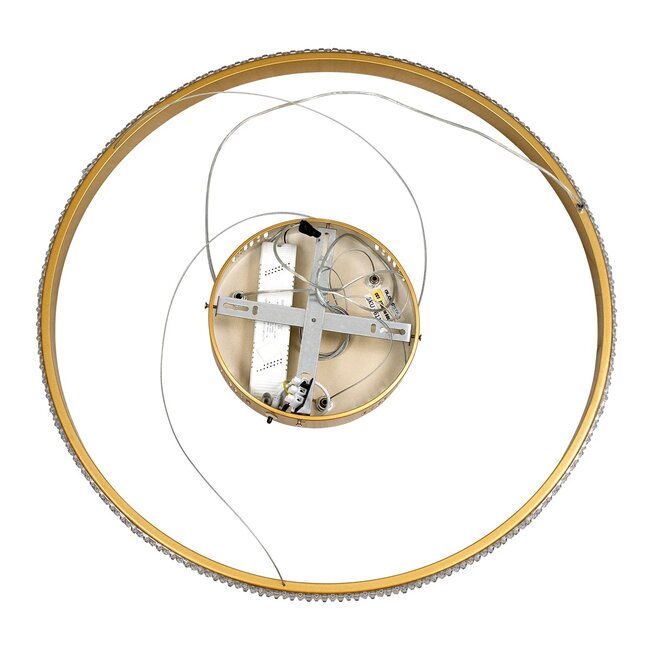 kelvo® DIAMOND KLV-101-0230 Κρεμαστό Φωτιστικό Οροφής LED 45W 4500lm 180° AC 220-240V IP20 Ρυθμιζόμενο Λευκό CCT με Χειριστήριο από 2700K έως 6000K Dimmable - Lumileds SMD Chip - Χρυσό Πλατίνα - Μ60 x Π60 x Υ3cm - 3 Χρόνια Εγγύηση - 8