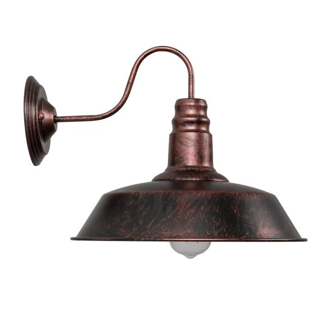 RAY 01052 Vintage Φωτιστικό Τοίχου - Απλίκα με Ντουί 1 x E27 AC 220-240V IP20 - Χάλκινο Εφέ Σκουριάς - Μ35 x Π40 x Υ32cm - 7