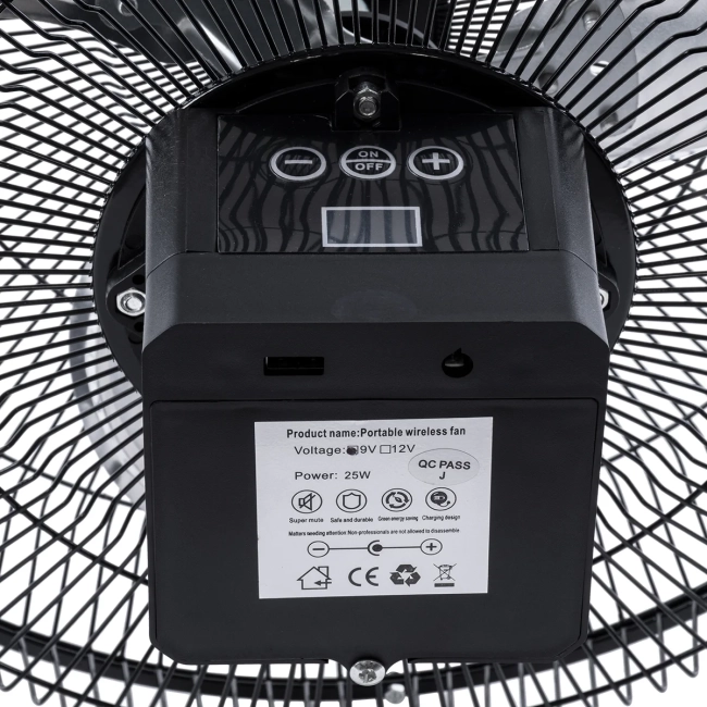 SOLARO-FAN 85352 Solar Fan Αυτόνομος Ηλιακός Επιδαπέδιος Ανεμιστήρας 25W 2 Λειτουργιών Ρεύματος με AC 220-240V ή με Φωτοβολταϊκό Panel 9V 12W & Επαναφορτιζόμενη Μπαταρία Li-ion 7.4V 4400mAh - 12 Ταχύτητες - Ενσωματωμένο USB 2.0 Charger Συσκευών - IP20 - Μ42 x Π20 x Υ35cm - Μαύρο & Ασημί - 2 Years Wa - 9