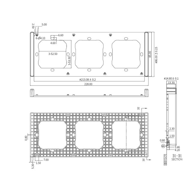 80085 SONOFF SwitchMan M5-80 Wall Frame 3 Way - L22.8 X W8.6 X H1.48CM
