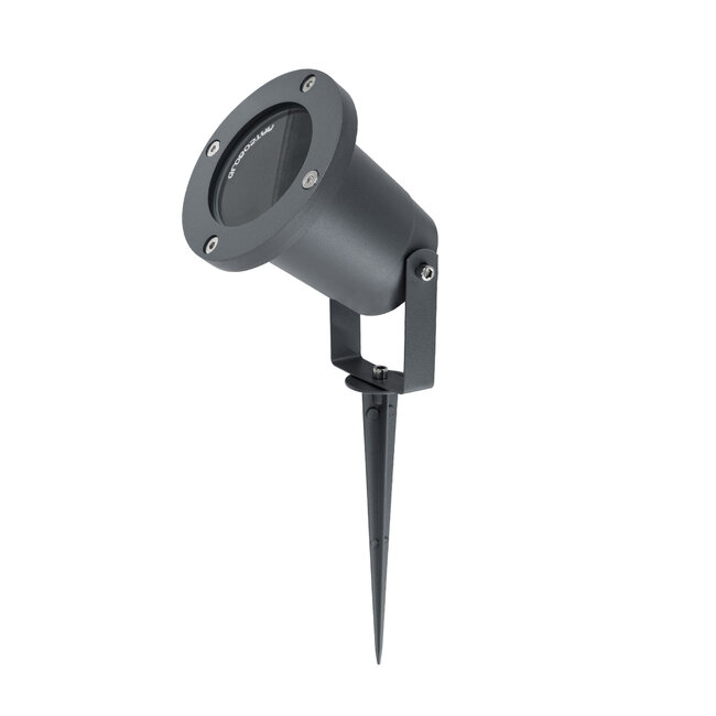 GARDELINI 61482 Καρφωτό Κινούμενο Φωτιστικό Σποτ Κήπου με Ντουί 1 x GU10 VDE Certified AC 220-240V Αδιάβροχο IP65 - Σώμα Αλουμινίου & Υψηλής Αντοχής Tempered Glass & Μ40cm VDE Καλώδιο Σύνδεσης - Φ10 x Υ30cm - Γκρι Ανθρακί - 5 Χρόνια Εγγύηση