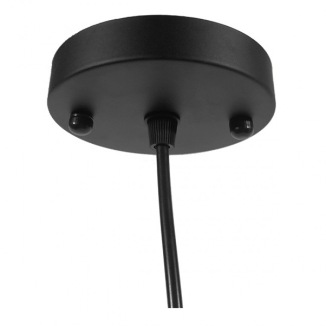 Μοντέρνο Κρεμαστό Φωτιστικό Οροφής Μονόφωτο Μαύρο Μεταλλικό Πλέγμα με Υφασμάτινο Εσωτερικό Καπέλο Φ21  THYDA 01197 - 7