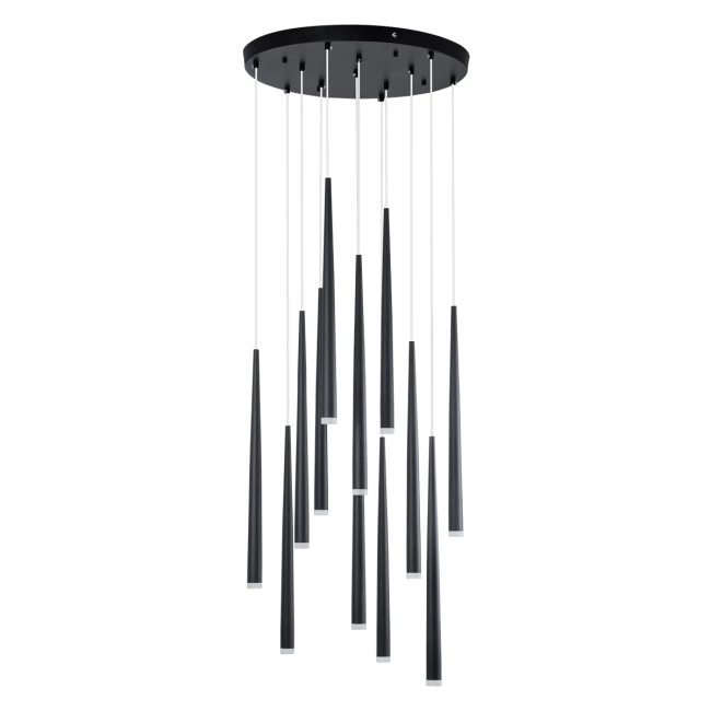  TEARS 61313 Μοντέρνο Κρεμαστό Φωτιστικό Οροφής LED 36W 3960lm 180° AC 220-240V IP20 Ρυθμιζόμενο Λευκό CCT με Χειριστήριο από 2700K έως 6000K Dimmable - Lumileds SMD Chip - Μαύρο - Μ60 x Π60 x Υ51.5cm - 3 Χρόνια Εγγύηση - 4
