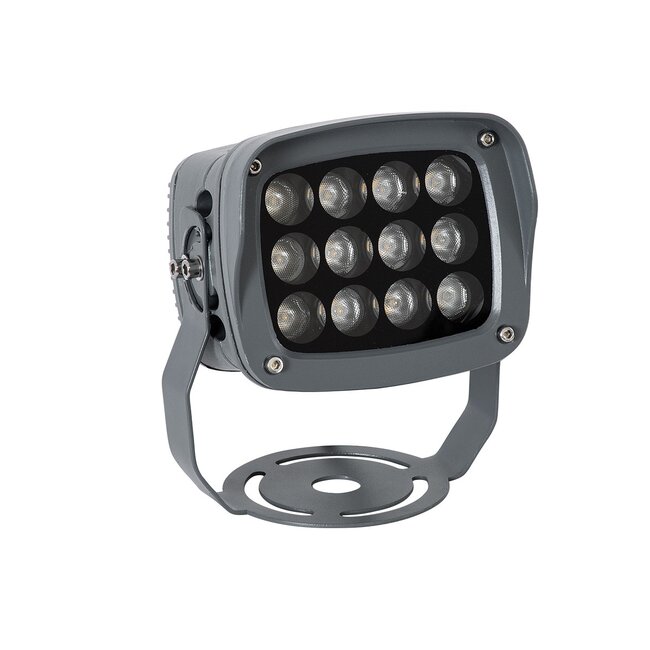 FLOODXENA 90122 Προβολέας Σποτ Wall Washer LED 12W 1380lm 10° AC 220-240V Αδιάβροχο IP65 Φυσικό Λευκό 4500K - Bridgelux SMD Chip - Γκρι Ανθρακί Ματ - Μ13.5 x Π11.5 x Υ15cm - 3 Χρόνια Εγγύηση - 6