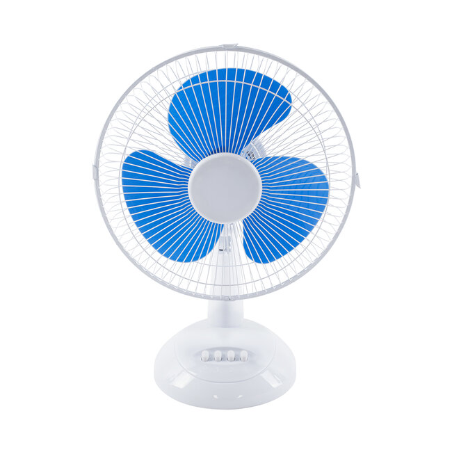 SOLARI-FAN 85353 Solar Fan Αυτόνομος Ηλιακός Επιτραπέζιος Ανεμιστήρας 25W 2 Λειτουργιών Ρεύματος με AC 220-240V ή με Φωτοβολταϊκό Panel 9V 12W & Επαναφορτιζόμενη Μπαταρία Li-ion 7.4V 4400mAh - 3 Ταχύτητες - IP20 - Μ24 x Π36 x Υ49cm - Λευκό & Μπλε - 2 Years Warranty - 4